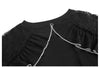 レースステッチアイスシルクニットルーズラビットプリント半袖Tシャツ<U-5038>