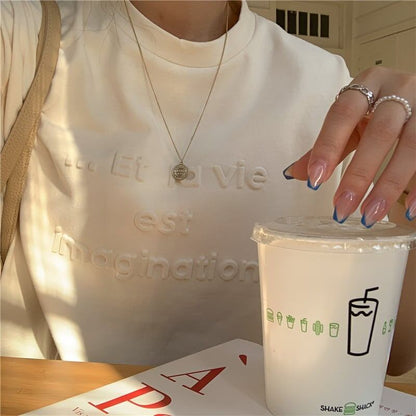 着心地抜群 アルファベット 女性力を高める Tシャツ カットソー＜U-3294＞