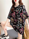新商品 カジュアル 個性派 プリント ゆったり 半袖Tシャツ＜U-8534＞