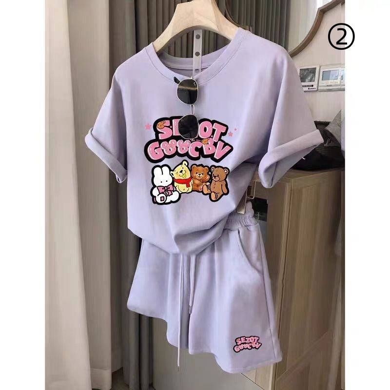 カジュアル 半袖 全４色 Tシャツ ショートパンツ セットアップ ＜U-11598＞