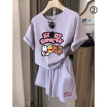 カジュアル 半袖 全４色 Tシャツ ショートパンツ セットアップ ＜U-11598＞