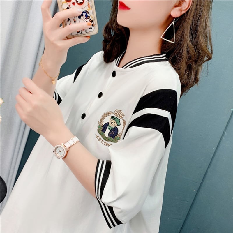 スタイリッシュ プリント 一目惚れ Tシャツ カットソー ワンピース＜U-3605＞