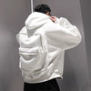 大注目 立体フェイクバックパックデザイン 2色展開 ユニセックス ジップパーカーU-12639