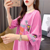 おすすめ アルファベット ラウンドネック プリントTシャツ ゆったり ワンピース＜U-3049＞