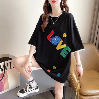 スタイリッシュ 3色選択可 一目惚れ プリント Tシャツ カットソー＜U-3007＞