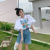 キュート プリント ファッション ゆったり 全4色 半袖 Tシャツ＜U-11521＞