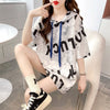 着心地抜群 切り替え 女性力を高める プリント Tシャツ カットソー＜U-3489＞