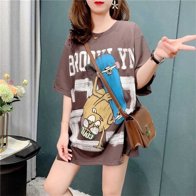 デザイン感 3色選択可 チャーミング プリント Tシャツ カットソー＜U-3164＞