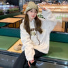 絶対流行 保温 ゆったり 防風 防寒 フード付き プラスベルベット ボアパーカー2色あり<U-9995>