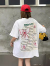 個性的なデザイン プリント ラウンドネック 半袖 Tシャツ カットソー＜U-8273＞