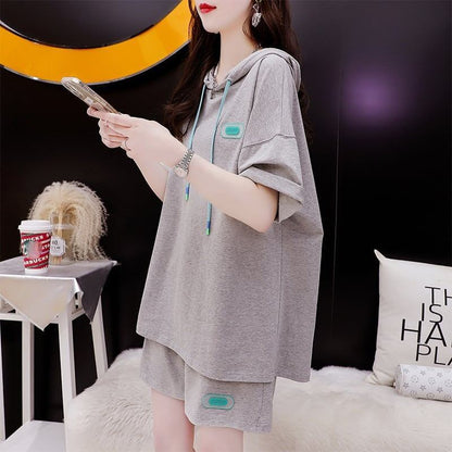オシャレ度満点 Tシャツ＋ショートパンツ ゆったり感アップ セットアップ＜U-3466＞