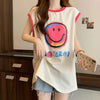【半額！期間限定！！】超人気 ファッション カジュアル プリント ノースリーブ Tシャツ<U-8487>
