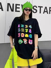 売り切れ必至 プリント三色 個性派 ゆったり 半袖Tシャツ ＜U-8462＞