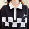 デザイン感 切り替え チャーミング プリント Tシャツ カットソー＜U-3586＞