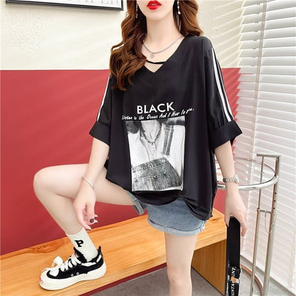 デザイン感 プリント チャーミング Tシャツ カットソー＜U-3476＞
