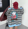 【裹起毛】オシャレデザイン  sweet系可愛い スウェット<U-10564>