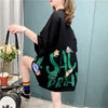 ファッション 切り替え 美人度アップ プリント Tシャツ カットソー＜U-3636＞