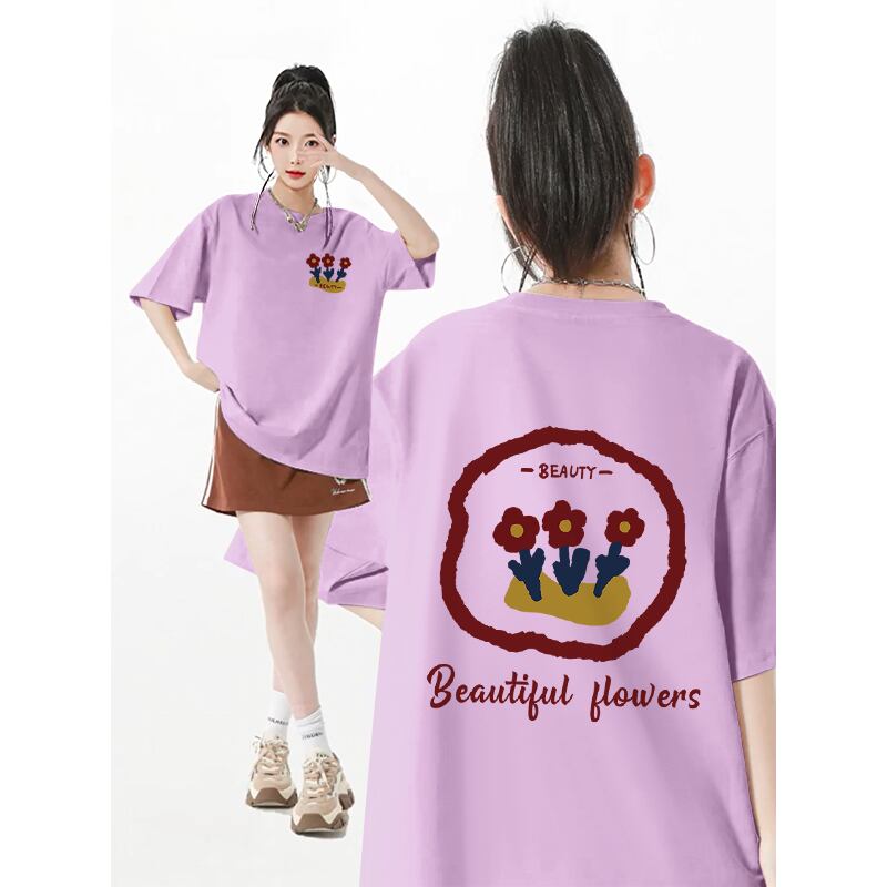 超人気 スウィート カジュアル プリント 全8色 半袖 Tシャツ <U-8939>