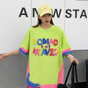 個性的なデザイン アバンギャルド 好感度満載 プリント 半袖Tシャツ カットソー＜U-8237＞
