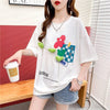 カジュアル プリント 好感度満載 ラウンドネック Tシャツ カットソー＜U-3118＞
