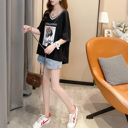 着心地抜群 3色選択可 女性力を高める Vネック Tシャツ カットソー＜U-3094＞