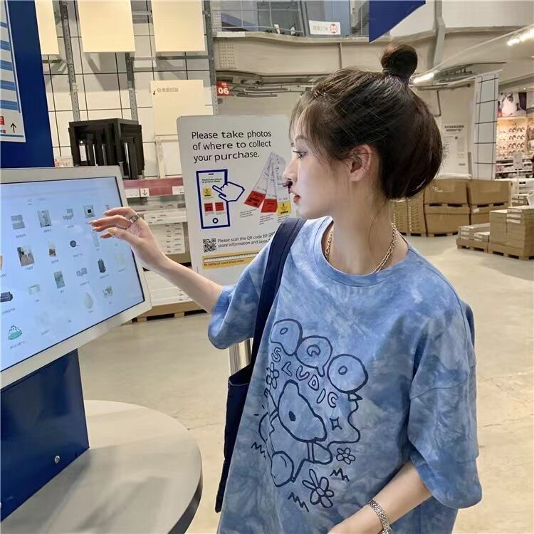 期間限定 個性派 超人気 絞り染め ゆったり 3種選択可 半袖 Tシャツ＜U-8773＞