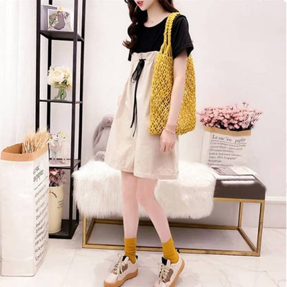 ファッション Tシャツ＋サロペット 美人度アップ セットアップ＜U-3206＞
