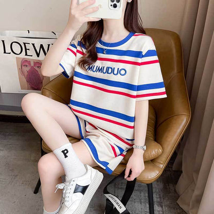 絶対欲しい 真夏も快適 美人度アップ カジュアル 半袖 Tシャツ ショートパンツ セットアップ ＜U-11192＞