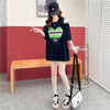 スタイリッシュ 切り替え 一目惚れ プリント Tシャツ カットソー＜U-3521＞