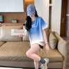 新商品 カジュアル グラデーション プリント 全3色 半袖Tシャツ<U-9214>