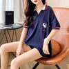 オシャレ度満点 切り替え カジュアル プリント Tシャツ カットソー＜U-3593＞