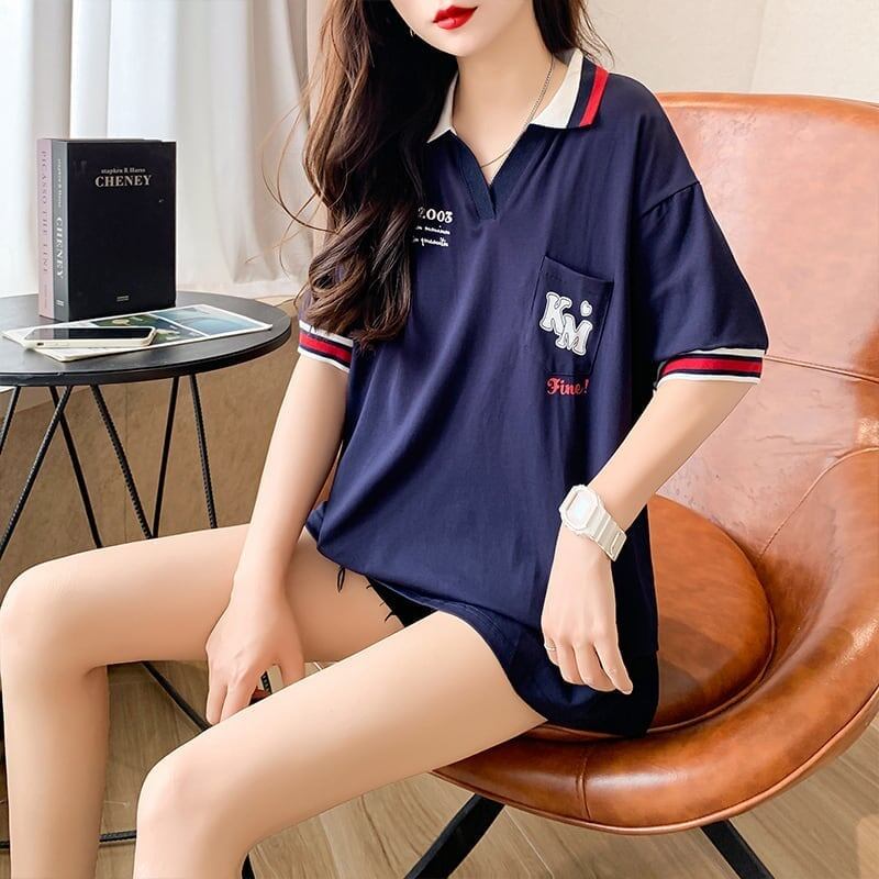 オシャレ度満点 切り替え カジュアル プリント Tシャツ カットソー＜U-3593＞