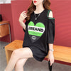 スタイリッシュ 切り替え 一目惚れ プリント Tシャツ カットソー＜U-3521＞