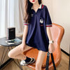 オシャレ度満点 切り替え カジュアル プリント Tシャツ カットソー＜U-3593＞