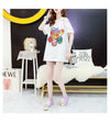 大人可愛い 切り替え レース 透かし彫り プリント全2色 半袖Tシャツ カットソー ＜U-8560＞