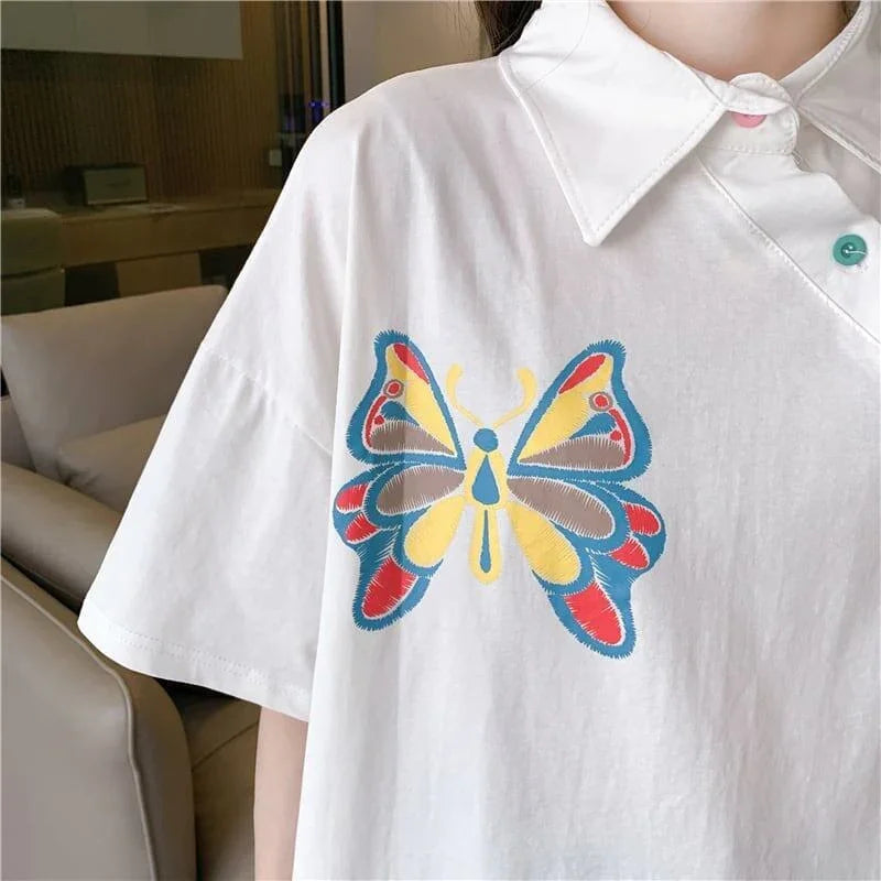 個性的なデザイン プリント 一目惚れ Tシャツ カットソー＜U-3044＞