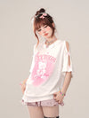 着回し力抜群 レース スウィートプリント 全2色 半袖Tシャツ ＜U-8711＞