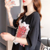 個性的なデザイン 切り替え 今季大好評 プリント Tシャツ カットソー＜U-3410＞