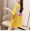 【半額！期間限定！！】グラフィック レース 透かし彫り ロング Tシャツ ゆったりワンピース ＜U-4021＞