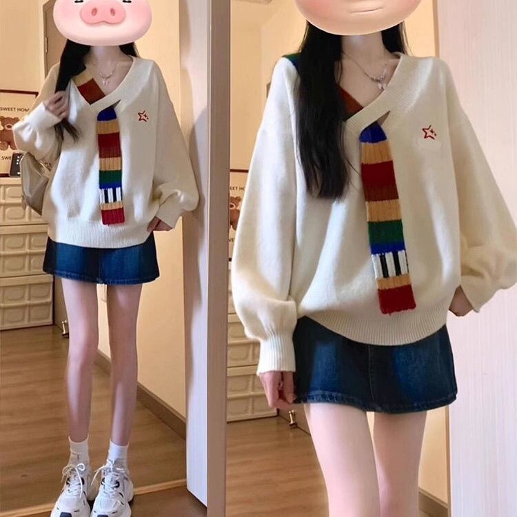 おすすめ スタイルアップ 定番シンプル大人可愛い ニットトップス<U-9573>
