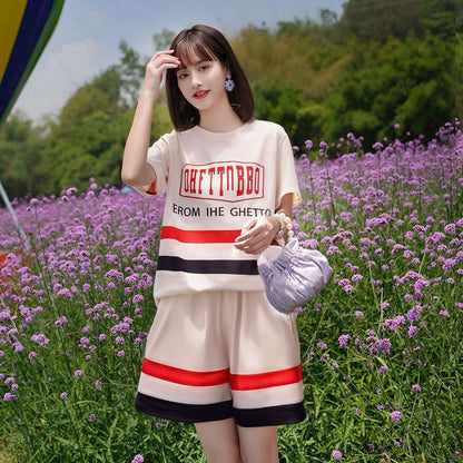 美人度アップ カジュアル 真夏も快適 半袖 Tシャツ ショートパンツ セットアップ ＜U-11190＞