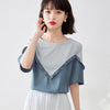 【半額！期間限定！！】 ファッション 定番シンプル 上質 シフォン 半袖<U-6595>