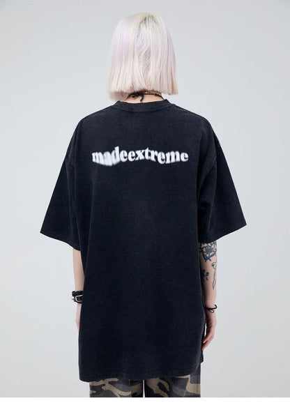 大注目 ファッション ストリート系 ヴィンテージ加工 プリントTシャツ ＜U-2875＞