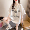 高級立体ハンドビーズコットン半袖Tシャツ<U-2998>