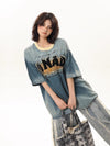 話題沸騰中 絶対流行 売れ筋 早い者勝ち カジュアル デニム 2色選択 Tシャツ<U-11179>