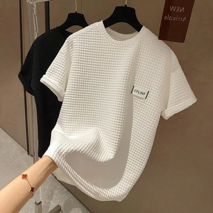 スタイリッシュ ラウンドネック 一目惚れ Tシャツ カットソー＜U-2982＞