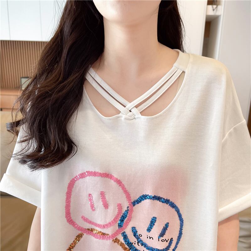 今季マストバイ スウィート 特別デザイン プリント 全2色 半袖Tシャツ<U-8538>