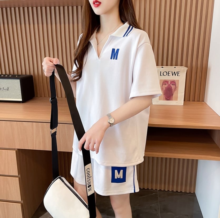 売り切れ必至  ルーズ 半袖Ｔシャツⅹパンツセット全2色<U-8190>