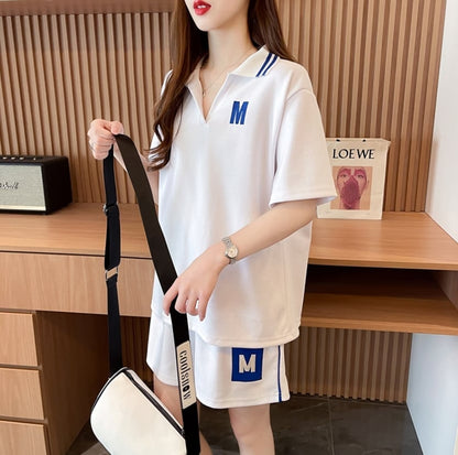 売り切れ必至  ルーズ 半袖Ｔシャツⅹパンツセット全2色<U-8190>