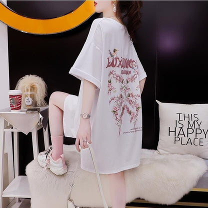 スタイリッシュ 切り替え 一目惚れ プリント Tシャツ カットソー＜U-3654＞